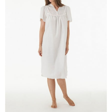 Women s Shadowline 4789 Cotton Batiste Gown White M Walmart