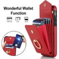 thumbnail image 3 of REQO Phone Case for iPhone 7/8/SE 2020/2022 Wallet Cover with Screen Protector and RFID Ring Card Holder Cell iPhone7 iPhone8 7s 8s i SE2020 SE2022 2/2nd/3/3rd Generation SE2 SE3 Women Men Red, 3 of 6