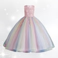 thumbnail image 2 of XASZHN Robe en Maille pour Enfants Robe Élégante Petite Fille Robe d'Été pour Filles 2025 Rose_009 4-5 Ans, 2 of 8