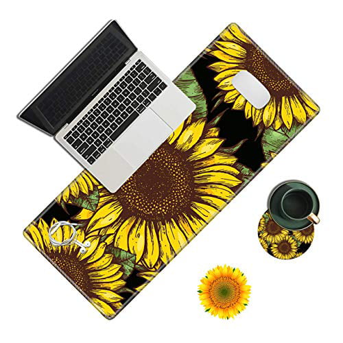 Sunflower Rubber Coaster & Mouse Pad Desk Set 