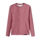 thumbnail image 4 of ICHUANYI Clearance Fashion Women Casual Long Sleeve Round Neck Loose T-Shirt Blouse Tops(Pink, S) ICHUANYI WER2023081401725, 4 of 4