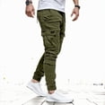 thumbnail image 3 of Ketyyh-chn99 Linen Pants Men Linen Pants Work Linen Pants Athletic Drawstring Trousers Army Green,XL, 3 of 4