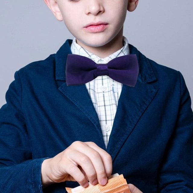 Pajarita preatada para niños, pajaritas de esmoquin para niños, pajaritas ajustables novedosas, pajarita para niños para vestido elegante, graduación, Púrpura