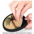 thumbnail image 3 of Silicone Non-Slip Drink Coasters with Removable Printed Absorbent Felt Pad - Set of 4 - Palm, 3 of 3