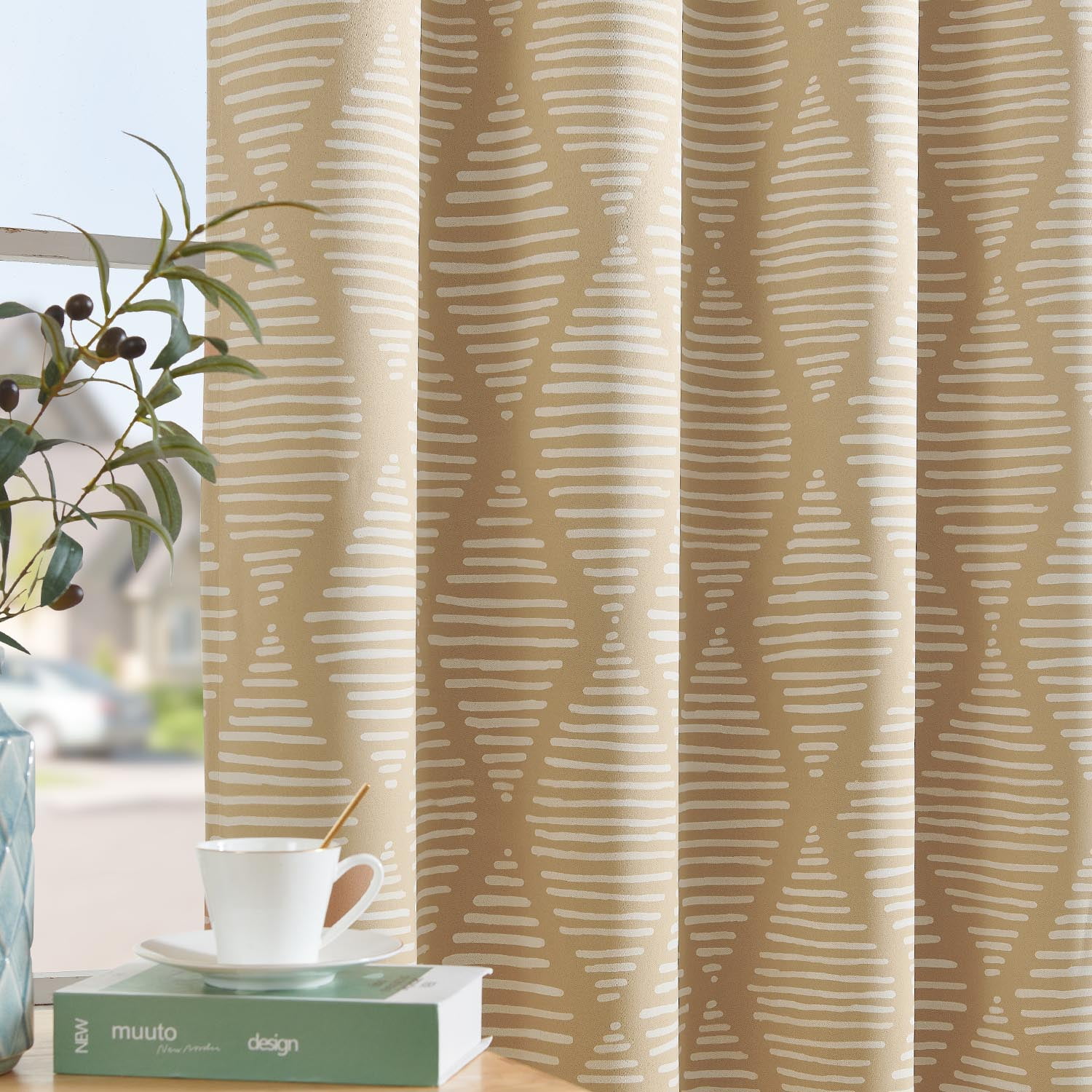 Curtainking Blackout Curtains - 52x63 inch Yellow Set of 2 with Grommet Thermal Insulation, Ideal for Living Room Bedroom Windows