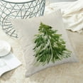 thumbnail image 4 of Christmas Pillow Covers 16x16 Set of 2, Green Watercolor Christmas Tree Decor Throw Pillow Covers Linen Farmhouse Winter Nature Themed Rustic Forest Cushion Case for Couch Sofa Home Outdoor, 4 of 6