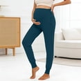 thumbnail image 2 of Gyujnb Full Belly Support Maternity Joggers With Side Pockets High Waist Stretchy Soft Pregnancy Yoga Sports Daily Pants,M, 2 of 4
