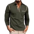 thumbnail image 1 of Lmnyox Men's Collared Button Shirts Casual Fashion Long Sleeve Golf Shirts with Pocket Solid Classic Work Tops, 1 of 8