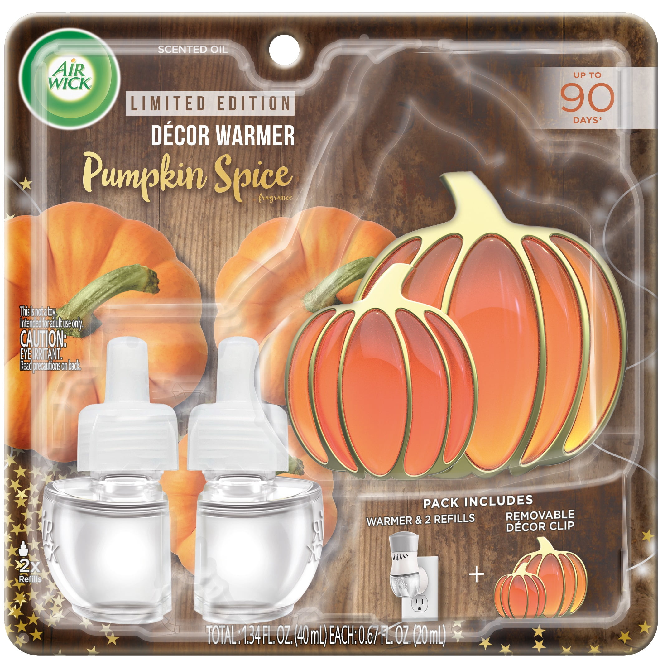 Air Wick plug in Scented Oil Starter Kit with Pumpkin Décor Clip