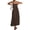 Brown, variant on Dress Strapless Linen Maxi Dress Linen A-Line Strapless Dress for Vacation and Going Out Dress Brown XL