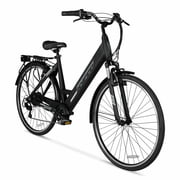 Hyper Bicycles 36V 700C Electric Commuter E-Bike, Adult Ages 13+, Pedal-Assist, 250W Motor, Black