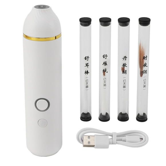 Electric Ear Wax Removal Tool Ear Wax Removal Kit 2 Gears Feathered Ear Cleaning Tool Set 600mAh Type C Fast Charging
