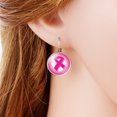 thumbnail image 4 of Ribbon Earrings Breast Cancer Awareness Trinkets Earrings Ear Hooks Breast Cancer For, 4 of 4