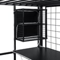 thumbnail image 5 of MODERNLUXE Metal Full Size Loft Bed with Desk and Shelves, Storage Gaming Bed with Wardrobe, Black, 5 of 16