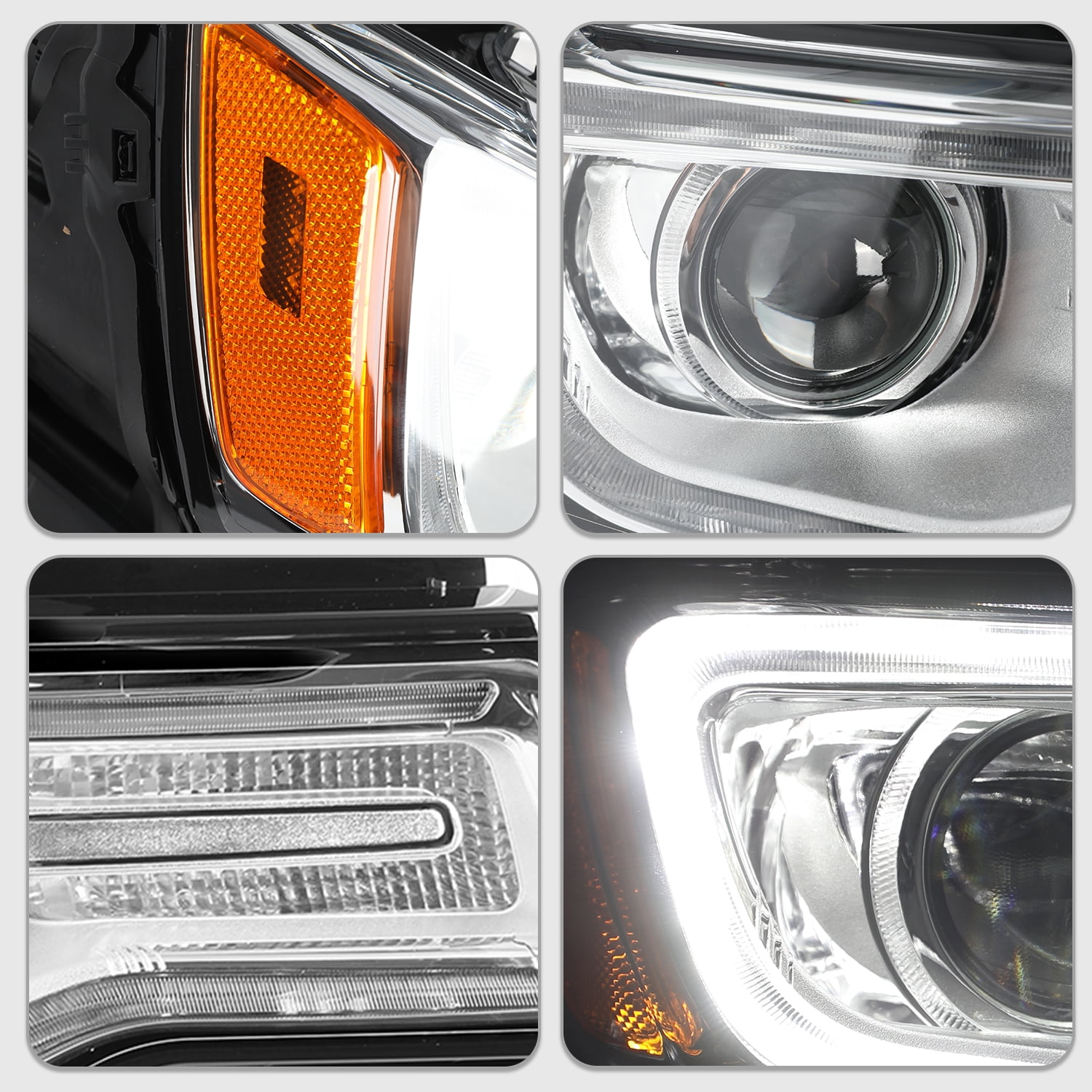 Xenon HID Headlights Assembly For 2014-2021 Jeep Grand Cherokee Headlamps LH/RH