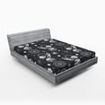 thumbnail image 2 of Ambesonne Outer Space Fitted Sheet, Planet Sketch Astronaut, Queen Size, Charcoal Grey Eggshell, 2 of 5