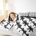 thumbnail image 3 of Erosebridal Black Coquette Bowknot Queen Comforter Set,Modern Geometric Striped Bedding Comforter Set For Girls Kids,Reversible black,3 Pieces, 3 of 7