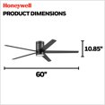 thumbnail image 3 of Honeywell Graceshire 60 Inch Ceiling Fan with LED Light and Remote Control, Matte Black, 3 of 12