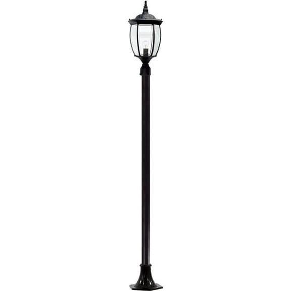 Dabmar Lighting GM1021-L6-60K-B 120V E26 LED 6W 60K Cast Aluminium 1 Post Top Light Fixture Pole Plus Base, Black