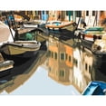 thumbnail image 3 of Lake, Shelley 24x20 Black Modern Framed Museum Art Print Titled - Burano Boats, 3 of 5