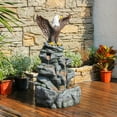 thumbnail image 4 of Bald Eagle Statue Outdoor Fountain Tiered Cascading Rock Water Feature for Garden Patio Backyard Porch Deck 38.58" Tall Outdoor Waterfall Sculpture Elegant Garden Decor, 4 of 6