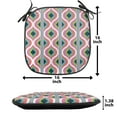 thumbnail image 5 of Wave Chair Seating Cushion Set of 6, Retro 70s Inspired Look Art Pattern with Colorful Geometric Abstract Funky Waves, Seat Pads for Office with Anti-slip Backing, 16"x16", Multicolor, by Ambesonne, 5 of 7