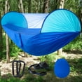 thumbnail image 6 of Camping Hammock with /, Hammock Tree Straps, Carabiners, Rope, Elastic Cord, Easy Assembly, Portable Parachute Polyester Hammock Blue, 6 of 9