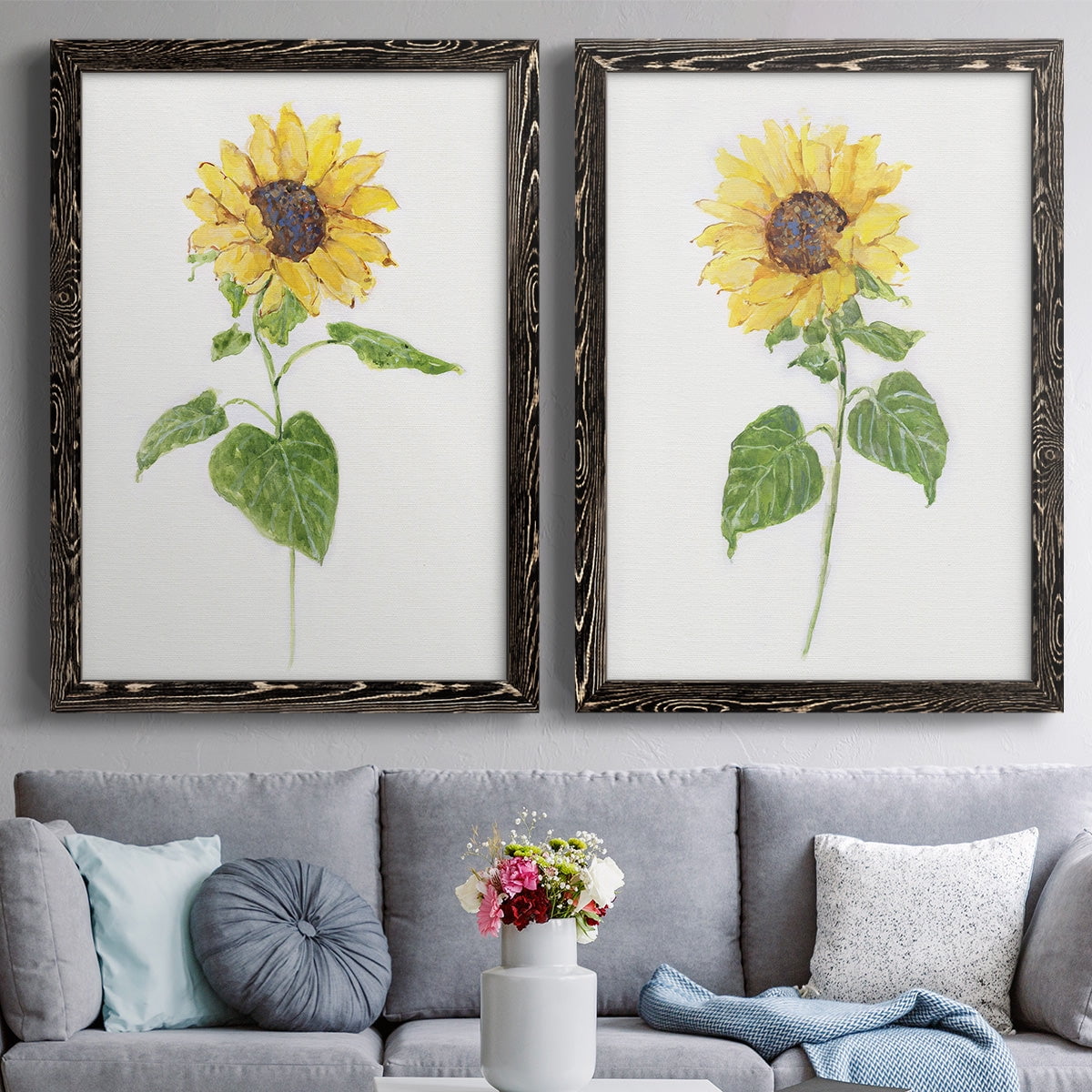 Sunflower I - Premium Framed Canvas 2 Piece Set - Ready to Hang