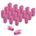 thumbnail image 1 of Juego de perchas delgadas de plástico ABS de alta resistencia y clips para dedos para perchas de terciopelo, paquete de 20 (rosa), 1 of 5