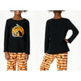 thumbnail image 2 of Beezizac Big Girls Halloween Glow in The Dark Pumpkin & Cat Skeleton Pajama Set PJS Size 14, 2 of 7
