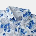 thumbnail image 3 of Camisas De Lino Para Hombre Camisas de un solo pecho de primavera y verano para hombre, camisa informal de manga corta con solapa para playa y vacaciones al libre (Blue, XL), 3 of 7