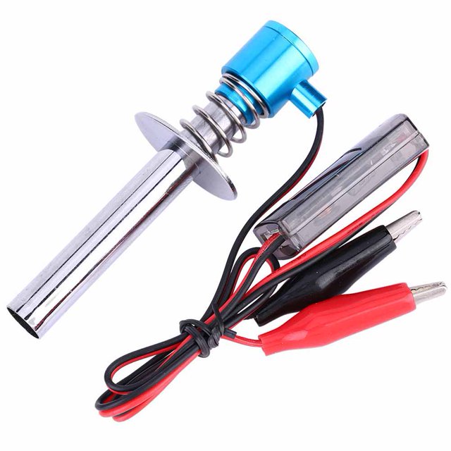 Encendedor de arranque electrónico con bujía incandescente de 6V -24V apto para motor de coche Nitro RC (azul)