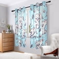 thumbnail image 6 of Koalas Leaves Blue Blackout Curtains Thermal Insulation 63 inch Grommet for Bedroom Living Room Bathroom Kitchen Windows 2 Pack, 6 of 6