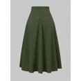 thumbnail image 2 of Army Green Womens A-Line Midi Skirt With Front Bow Tie Waist, Casual And Dressy, 2 of 8