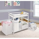 Badger Basket Modern Baby Changing Table with Hamper and 3 Baskets