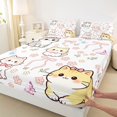 thumbnail image 4 of Homewish Kawaii Pet Cat Bed Sheets,Lovely Flowers Bowtie Full Size Sheets,White,4-Piece,1 Flat Sheet, 1 Fitted Sheet and 2 Pillowcases, 4 of 6