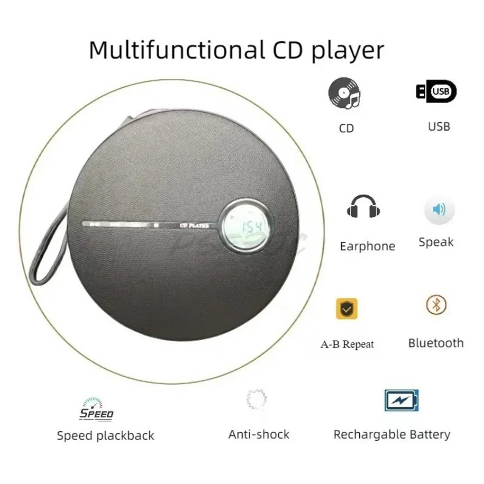 Home Creative Multi Functional Fabric Portable Bluetooth CD Speaker Player
