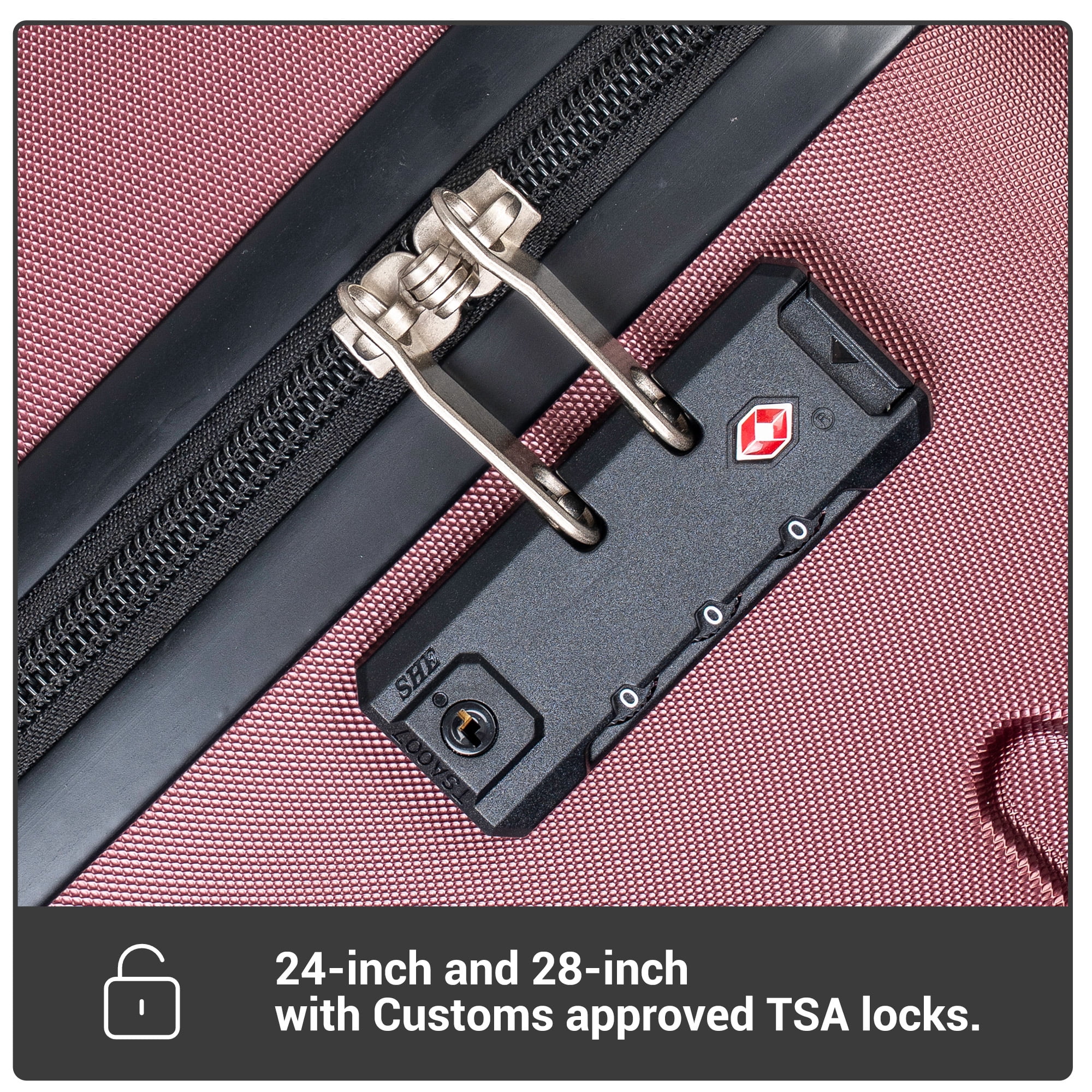 Travelhouse 5-Piece Hardside Luggage Set Spinner Lightweight Suitcase with TSA Lock & Duffel Bag,Wine Red