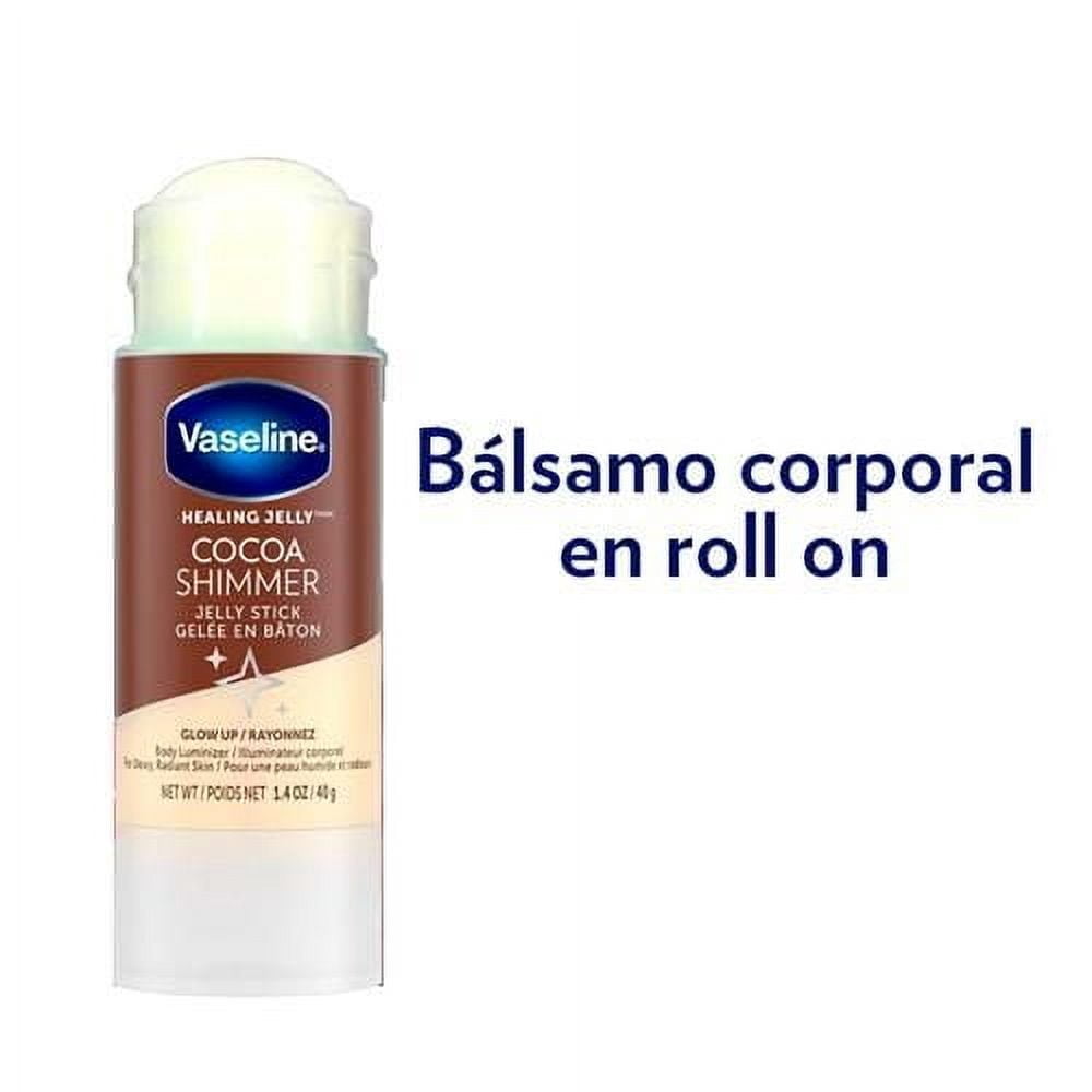 Vaseline Cocoa Shimmer Jelly Stick 3-Pack – Non-Greasy Moisturizer For Glowing Skin, Face & Body Lotion, Travel-Size, 1.4 Oz Ea Packaging May Vary