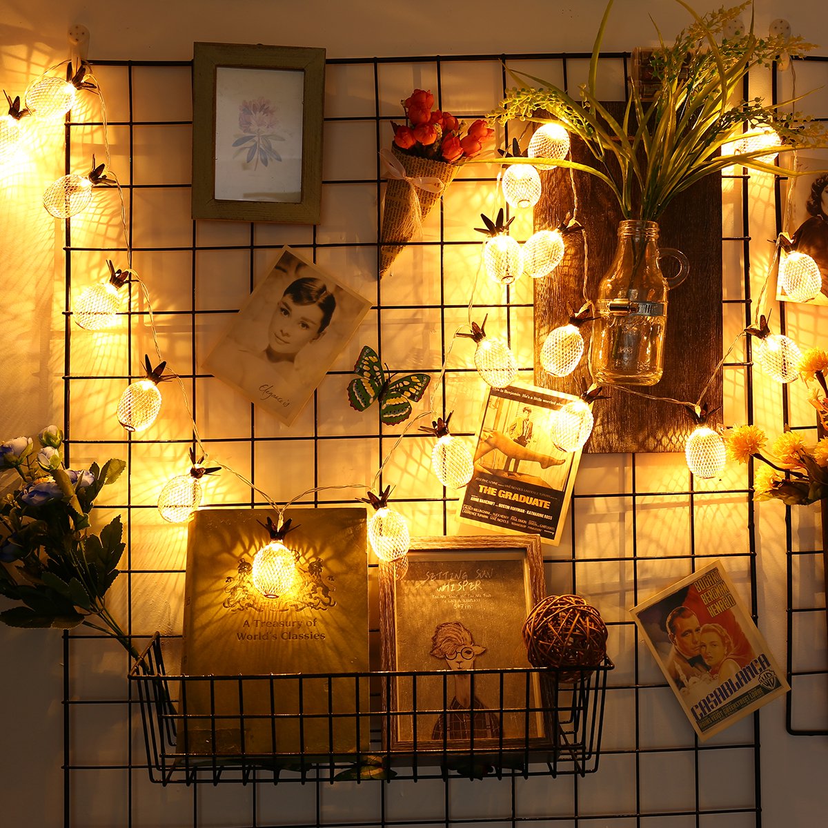 Christmas Led String Lights 2ft Pineapple Globe String Light Battery Powered Fairy Lighting For Christmas Home Wedding Lights Party Bedroom Birthday