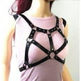 thumbnail image 3 of Zhuge Arnés de cuero para mujer, estilo punk, con correas para el pecho, cinturones de cintura ajustables, 3 of 5