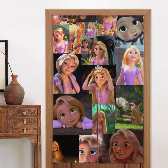Cortina de puerta Rapunzel para puerta, cortina opaca con estampado de patrón, cortina divisoria de ambientes, tapiz para decoración del hogar, 34" de ancho x 56" de largo
