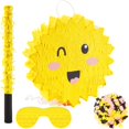 thumbnail image 1 of Sunshine Pinata Party Pack - Includes Pinata, Stick, Blindfold, and Confetti Set! Perfect for Kids Birthday Parties, 13 x 3 Inch Smiling Sun Design., 1 of 1
