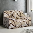 thumbnail image 6 of PiccoCasa Stretch Spandex Sofa Slipcover for 1 Seater, White Brown Beige Line Small, 6 of 6