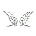 thumbnail image 2 of 14 K White Gold Plated Angel Wing earring crawlers with Crystals, 2 of 4