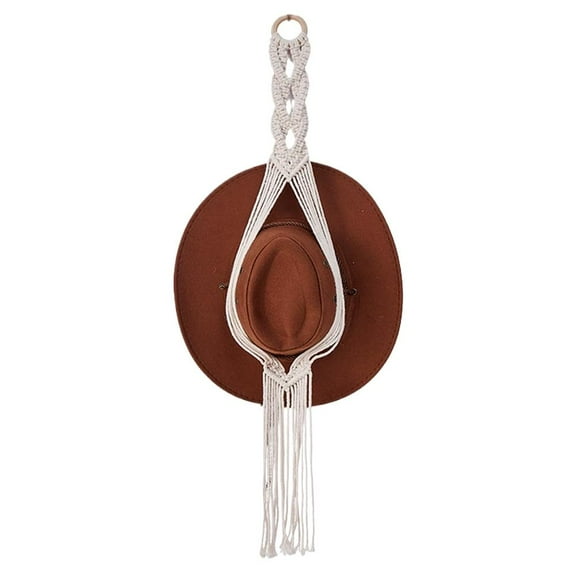 Macrame Hat Hangers Hat Rack for Wall Cowboy Hat Organizer,Boho Hat Rack Cowboy Hat Hanger for Wide Brim Hats Bowler Fedora Hats
