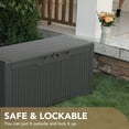 thumbnail image 6 of BOBOKY 100 Gallon Waterproof Large Resin Deck Box Indoor Outdoor Lockable Storage Container for Patio Furniture Cushions Garden Tools (100 Gallon)Grey, 6 of 9