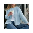 thumbnail image 4 of Gupgi Women Knitted Cardigan Slim Sweaters Casual Button Down Crewneck Jacket Fall Solid Color Outwear, 4 of 6