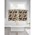 thumbnail image 2 of Cow Print Half Window Curtains 24 Inches Long, Farmhouse Beige Brown Animal Prints Vintage Window Treatment Curtain Drapes, Short Curtains Tiers for Kitchen Over Sink, 27.5"x24", 2 Panels, 2 of 7