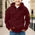 thumbnail image 2 of Hoodies for Boys Size 8-10 Boys Hoodies Half Zip Hooded Pullover Long Sleeve Oversized Sweatshirts with Pockets Fall Winter Warm Athletic Tops, 2 of 7
